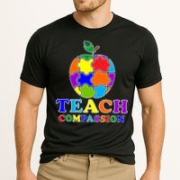 Teach Compassion Autism Awareness Teacher Apple Puzzle Cooling Performance Crew T-Shirt