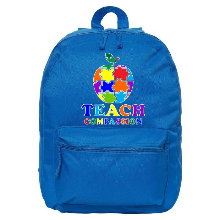 Teach Compassion Autism Awareness Teacher Apple Puzzle 16 in Basic Backpack