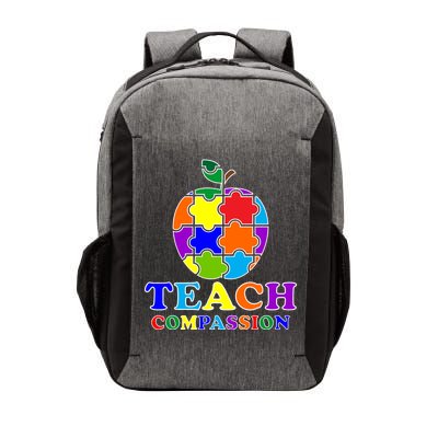 Teach Compassion Autism Awareness Teacher Apple Puzzle Vector Backpack