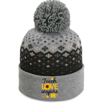 Teach Love And Inspire Sunflower The Baniff Cuffed Pom Beanie