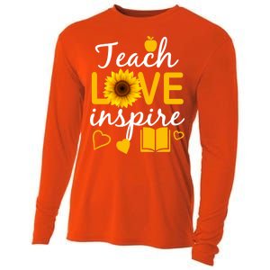 Teach Love And Inspire Sunflower Cooling Performance Long Sleeve Crew