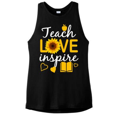 Teach Love And Inspire Sunflower Ladies PosiCharge Tri-Blend Wicking Tank