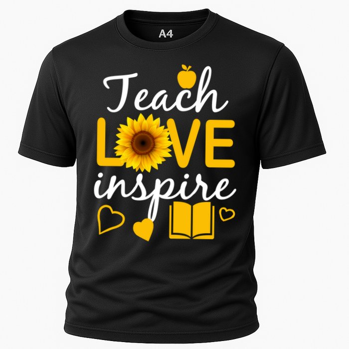 Teach Love And Inspire Sunflower Cooling Performance Crew T-Shirt