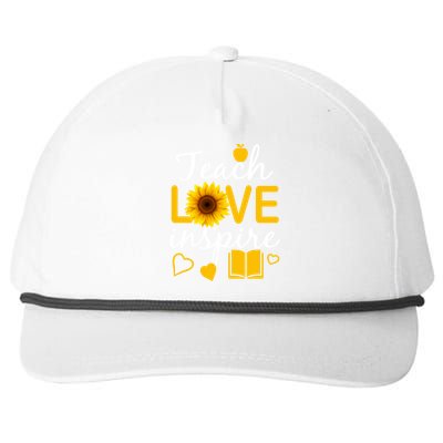 Teach Love And Inspire Sunflower Snapback Five-Panel Rope Hat