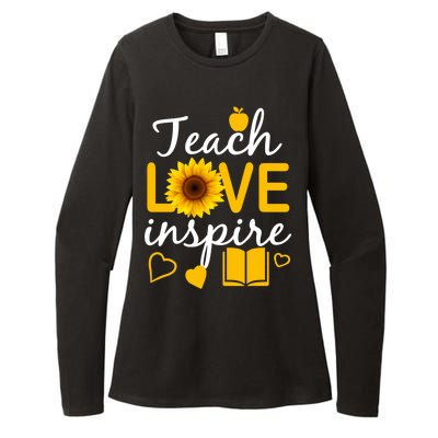 Teach Love And Inspire Sunflower Womens CVC Long Sleeve Shirt