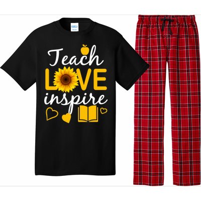 Teach Love And Inspire Sunflower Pajama Set