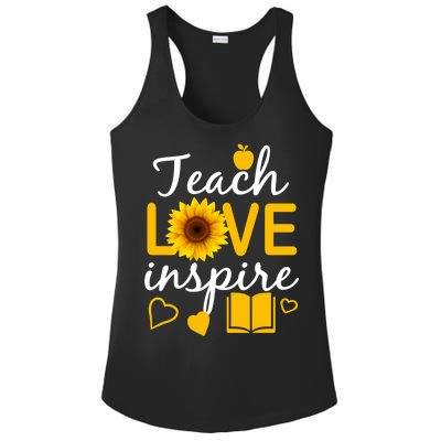 Teach Love And Inspire Sunflower Ladies PosiCharge Competitor Racerback Tank