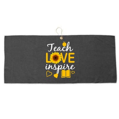 Teach Love And Inspire Sunflower Large Microfiber Waffle Golf Towel