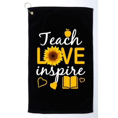 Teach Love And Inspire Sunflower Platinum Collection Golf Towel