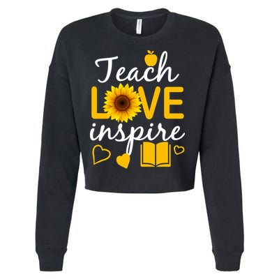 Teach Love And Inspire Sunflower Cropped Pullover Crew