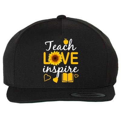 Teach Love And Inspire Sunflower Wool Snapback Cap