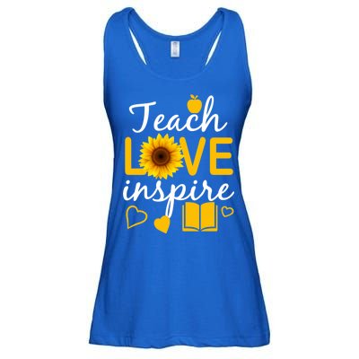 Teach Love And Inspire Sunflower Ladies Essential Flowy Tank