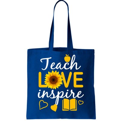 Teach Love And Inspire Sunflower Tote Bag