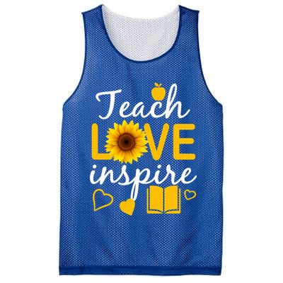 Teach Love And Inspire Sunflower Mesh Reversible Basketball Jersey Tank