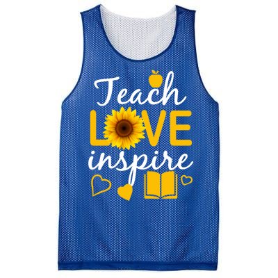 Teach Love And Inspire Sunflower Mesh Reversible Basketball Jersey Tank