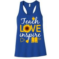 Teach Love And Inspire Sunflower Women's Racerback Tank