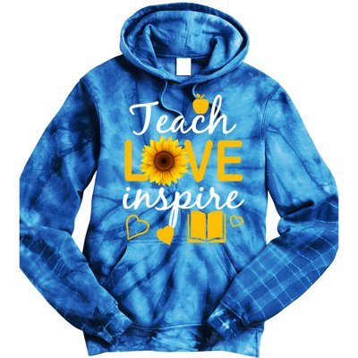 Teach Love And Inspire Sunflower Tie Dye Hoodie