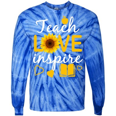 Teach Love And Inspire Sunflower Tie-Dye Long Sleeve Shirt