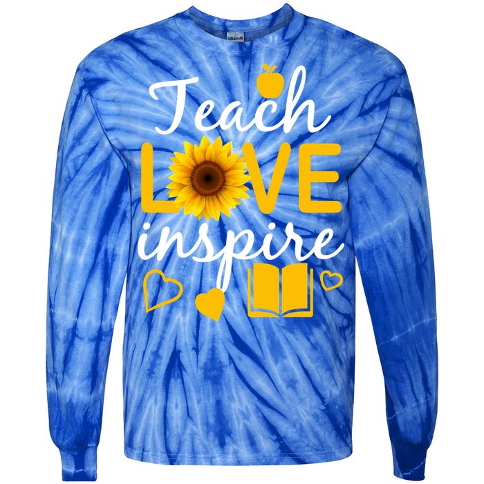 Teach Love And Inspire Sunflower Tie-Dye Long Sleeve Shirt