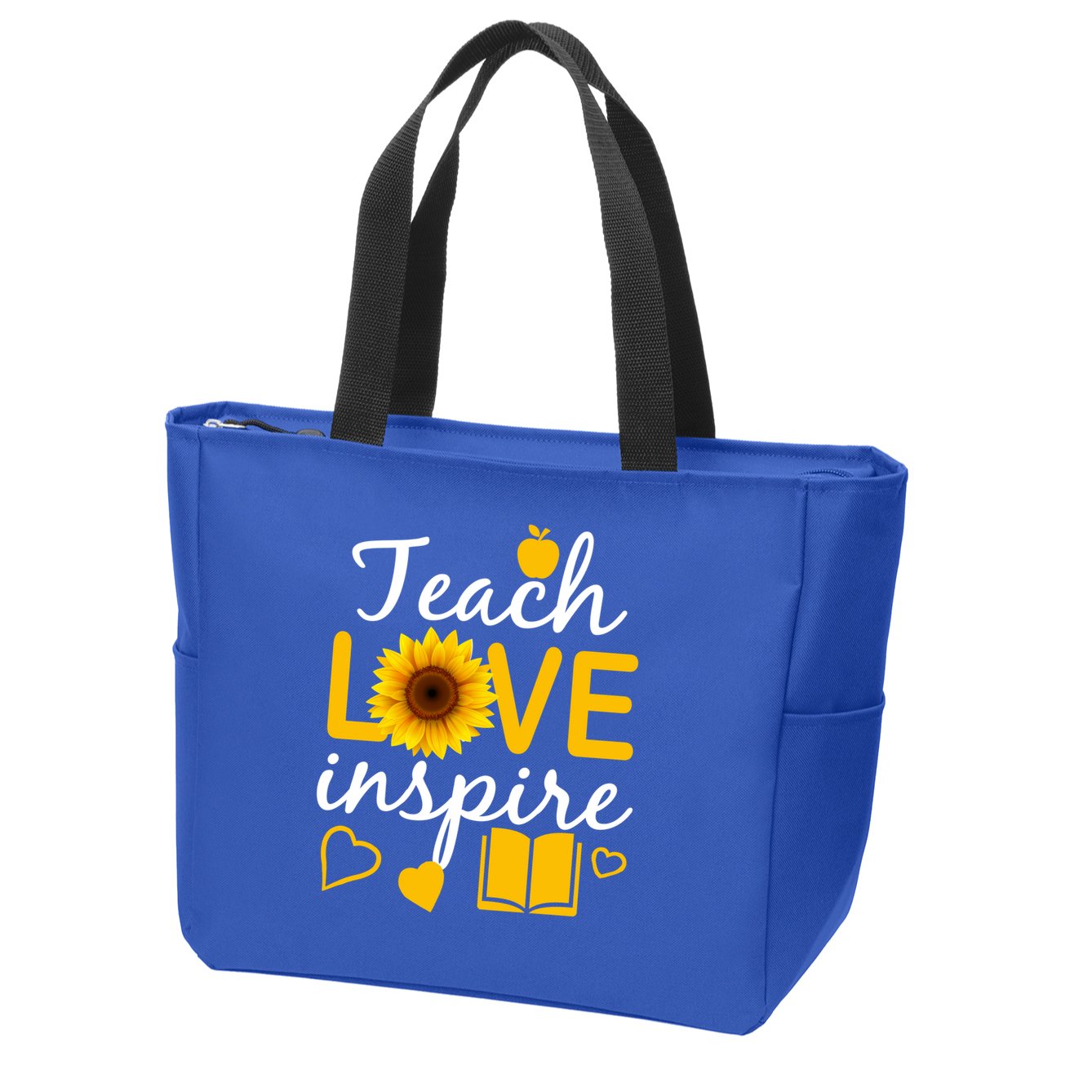 Teach Love And Inspire Sunflower Zip Tote Bag