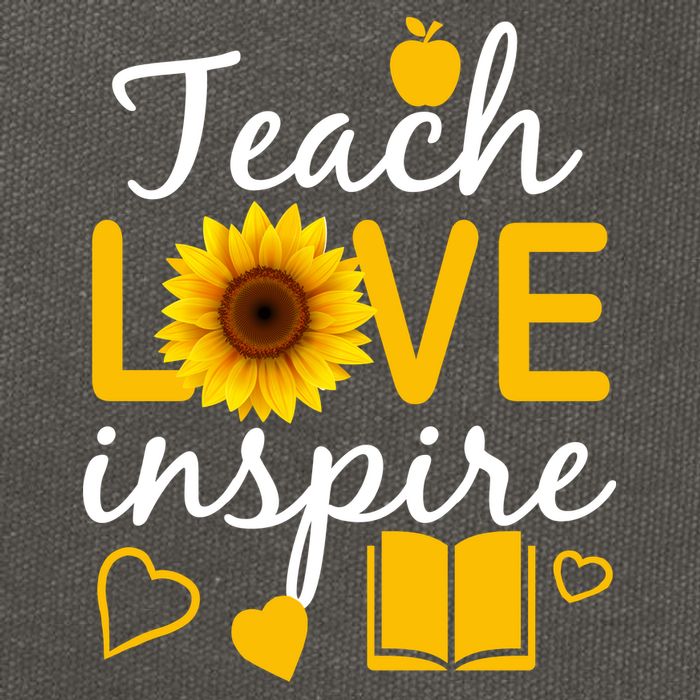 Teach Love And Inspire Sunflower Cotton Canvas Backpack