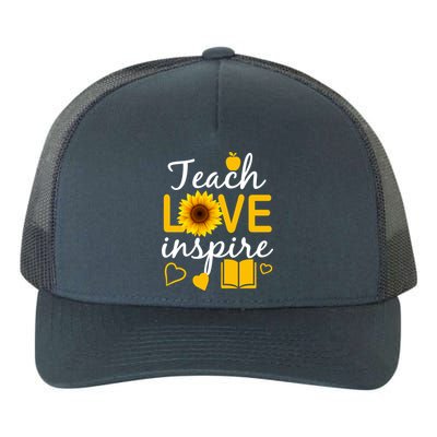 Teach Love And Inspire Sunflower Yupoong Adult 5-Panel Trucker Hat