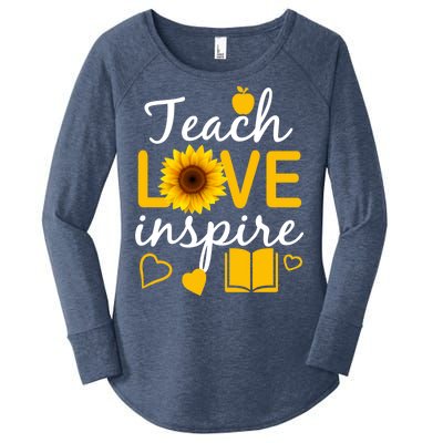 Teach Love And Inspire Sunflower Women's Perfect Tri Tunic Long Sleeve Shirt