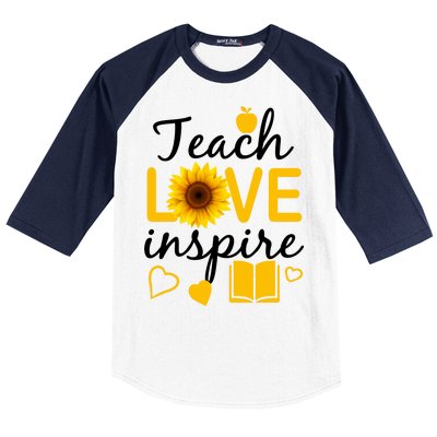 Teach Love And Inspire Sunflower Baseball Sleeve Shirt