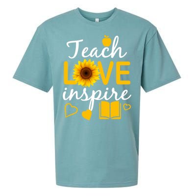 Teach Love And Inspire Sunflower Sueded Cloud Jersey T-Shirt