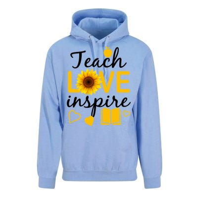 Teach Love And Inspire Sunflower Unisex Surf Hoodie