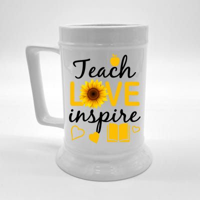 Teach Love And Inspire Sunflower Beer Stein