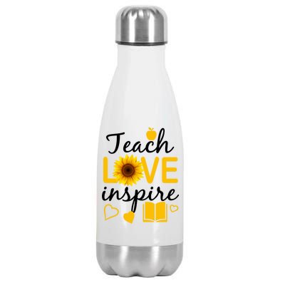 Teach Love And Inspire Sunflower Stainless Steel Insulated Water Bottle