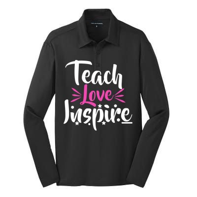 Teach Love Inspire Silk Touch Performance Long Sleeve Polo