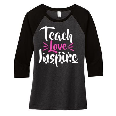 Teach Love Inspire Women's Tri-Blend 3/4-Sleeve Raglan Shirt