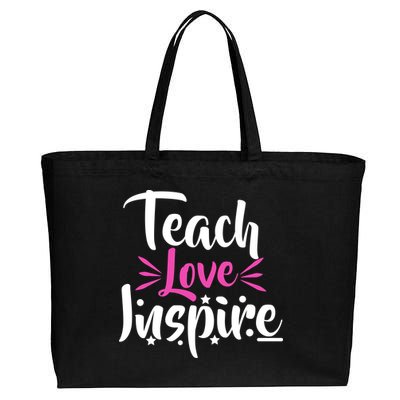 Teach Love Inspire Cotton Canvas Jumbo Tote