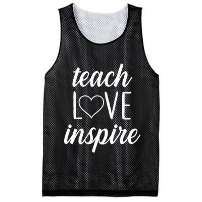 Teach Love Inspire Cute Gift For Teachers Mesh Reversible Basketball Jersey Tank