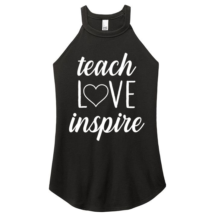 Teach Love Inspire Cute Gift For Teachers Women's Perfect Tri Rocker Tank