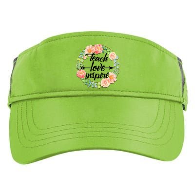 Teach Love Inspire Flower Wreath Adult Drive Performance Visor