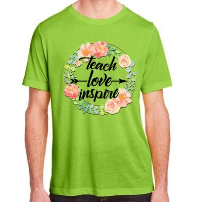 Teach Love Inspire Flower Wreath Adult ChromaSoft Performance T-Shirt