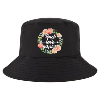 Teach Love Inspire Flower Wreath Cool Comfort Performance Bucket Hat