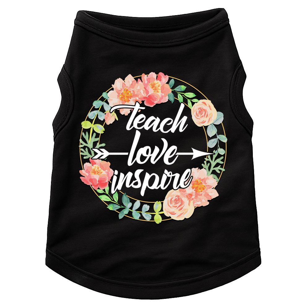 Teach Love Inspire Flower Wreath Doggie Tank
