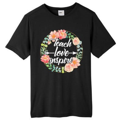 Teach Love Inspire Flower Wreath Tall Fusion ChromaSoft Performance T-Shirt