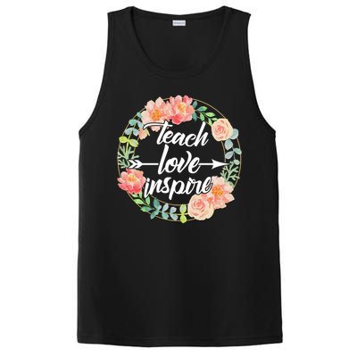 Teach Love Inspire Flower Wreath PosiCharge Competitor Tank