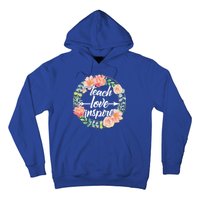 Teach Love Inspire Flower Wreath Hoodie