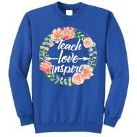 Teach Love Inspire Flower Wreath Sweatshirt