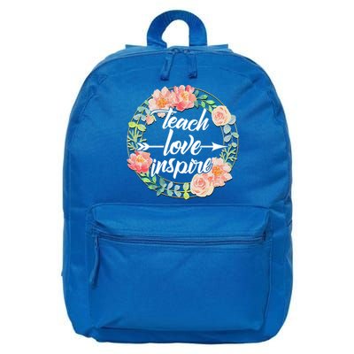 Teach Love Inspire Flower Wreath 16 in Basic Backpack