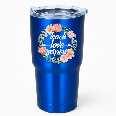Teach Love Inspire Flower Wreath Tumbler