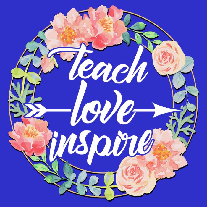 Teach Love Inspire Flower Wreath Womens T-Shirt