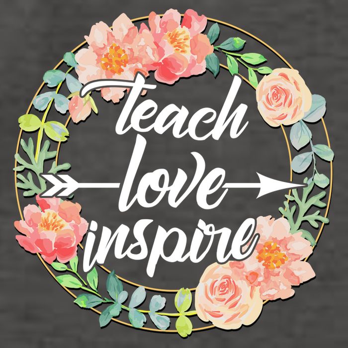 Teach Love Inspire Flower Wreath Vector Backpack