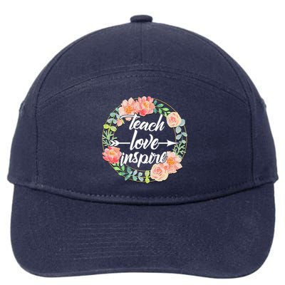 Teach Love Inspire Flower Wreath 7-Panel Snapback Hat